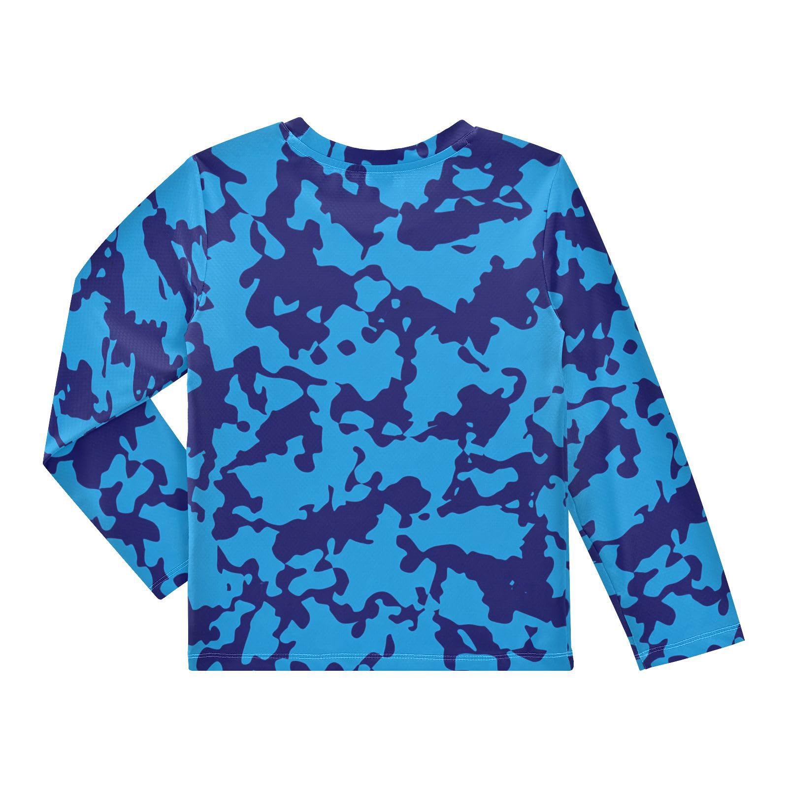 DOMIKING Blue Spot Camouflage Boys Long Sleeve Rashguard Shirt Kids Quick Dry Swim Shirt for Toddler Kid 9-10T
