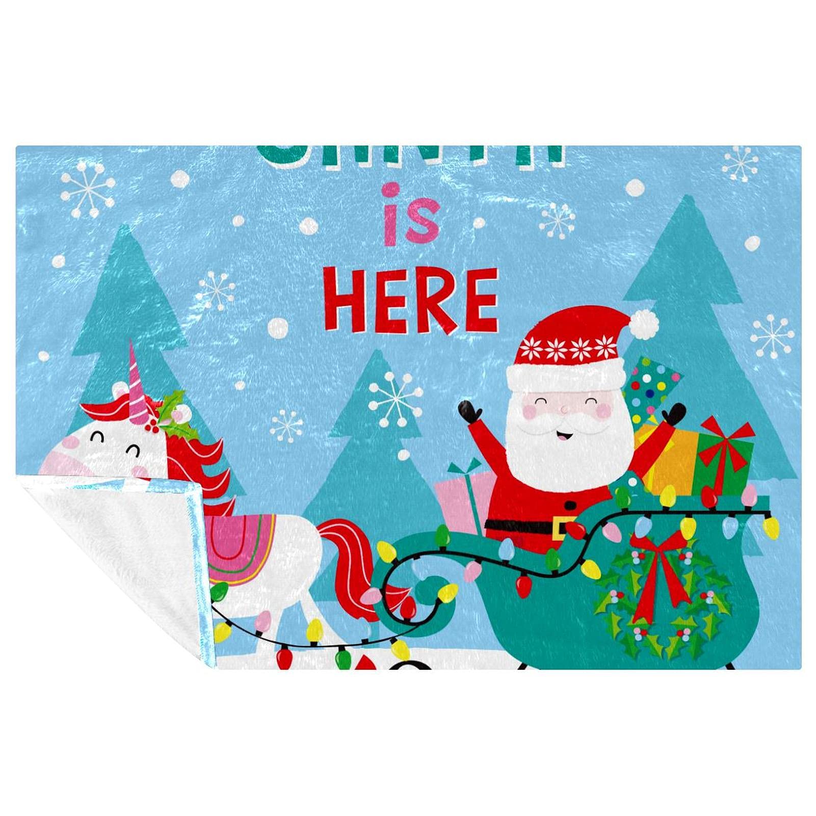 Couverture douce de pique-nique et camping à imprimé Père Noël