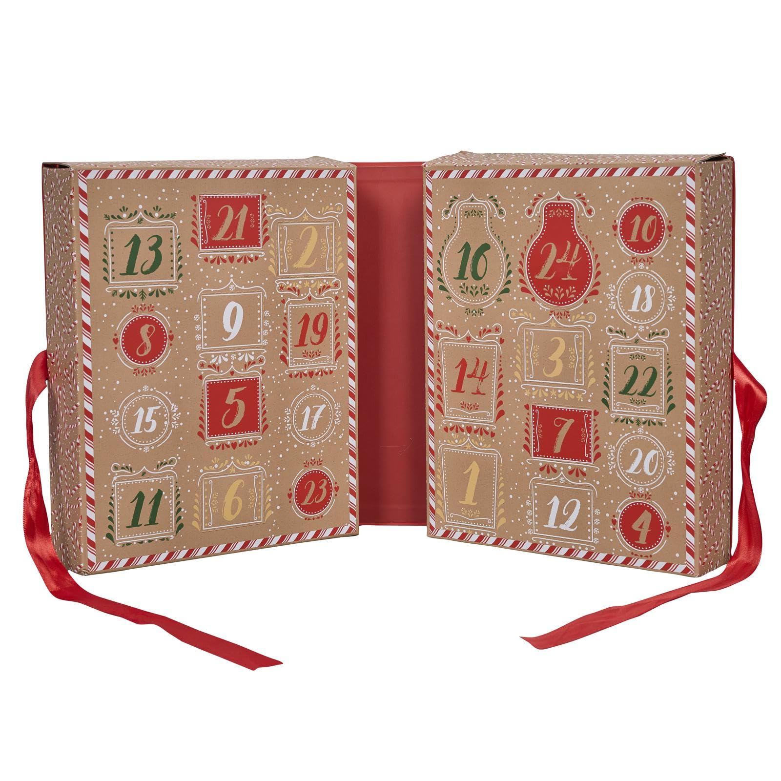 HOME DECO FACTORY Calendrier de l'Avent Bougie et Surprises de Noël Marron
