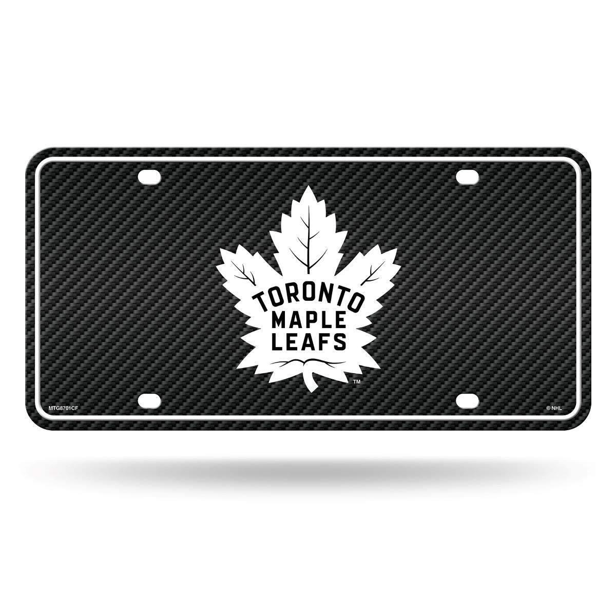 Rico Industries NHL Toronto Maple Leafs Carbon Fiber Metal Auto Tag 8.5" x 11" - Great for Truck/Car/SUV
