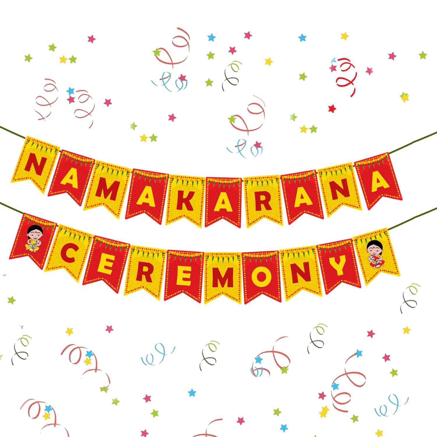 Party Propz Namkaran Ceremony Banner - 1 Pc Naming Ceremony Banner/Naming Ceremony Decoration Kit/Baby Naming Ceremony Decoration Items/Naming Ceremony Banner for Girl and Boy (Cardstock)