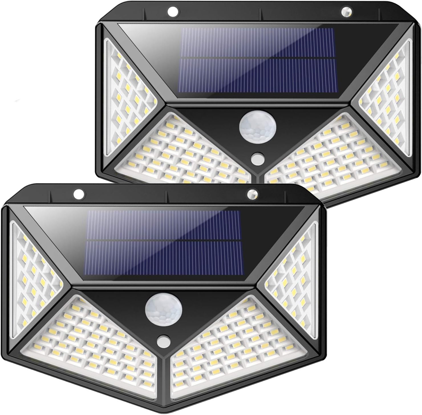 Kilponene Solar Lights Outdoor, Upgraded 100 LED Solar Motion Sensor Security Lights [1800mAh] Solar Wall Lights 270º Solar Powered Lights Waterproof Solar Lamp with 3 Modes for Garden [2 Pack]…
