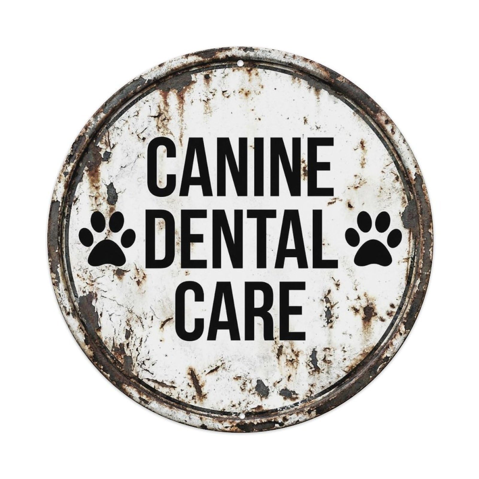Vintage Canine Dental Care Clinic Vintage Metal Tin Sign Plaque Wall Decor for Cafe, Club Bar, Office, Garden Metal Poster 8x8Inch