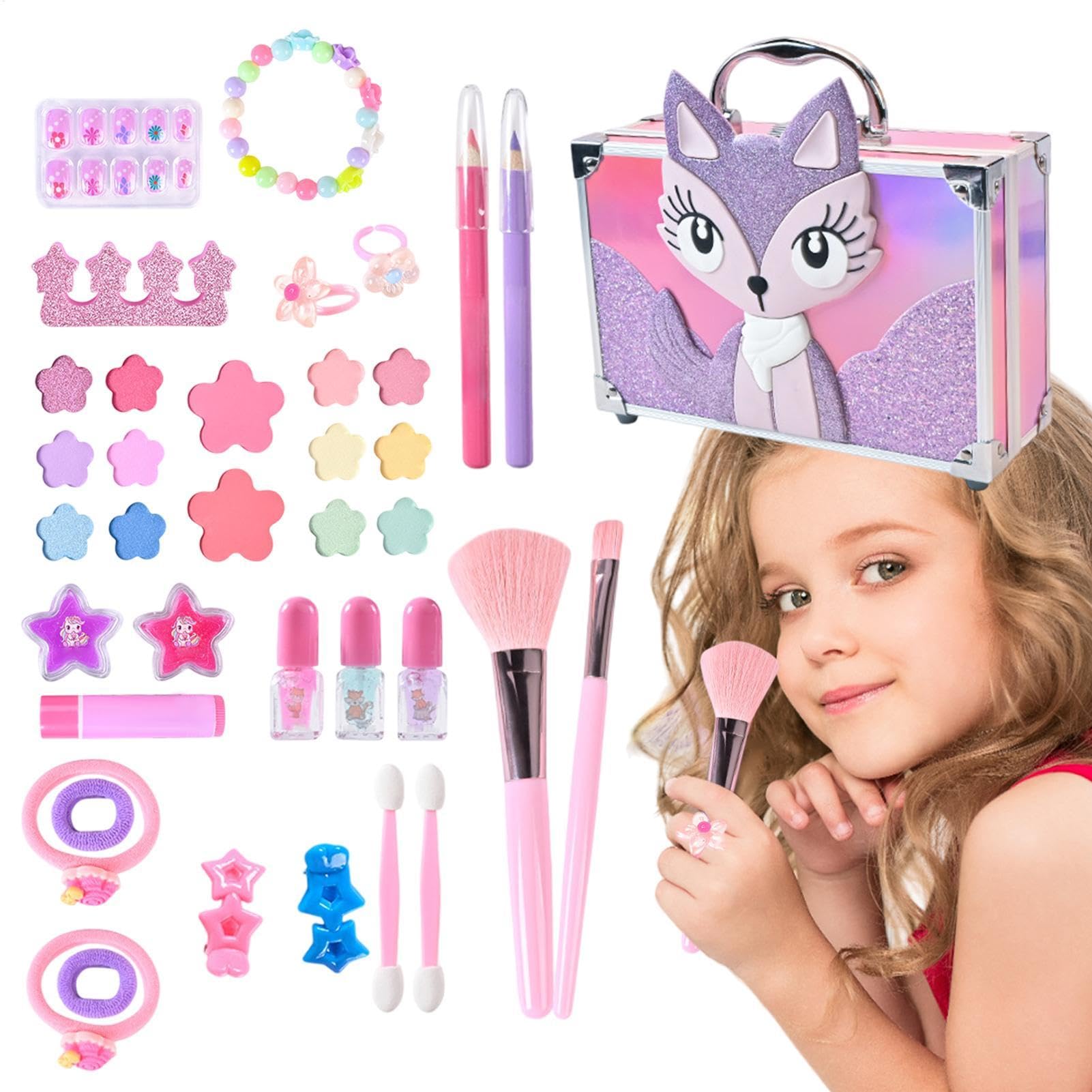 Kit per il trucco per bambini, kit per il trucco per ragazze Set di trucco | Princess Cosmetic Playset for Girls, Educational Facial Make Up Toys
