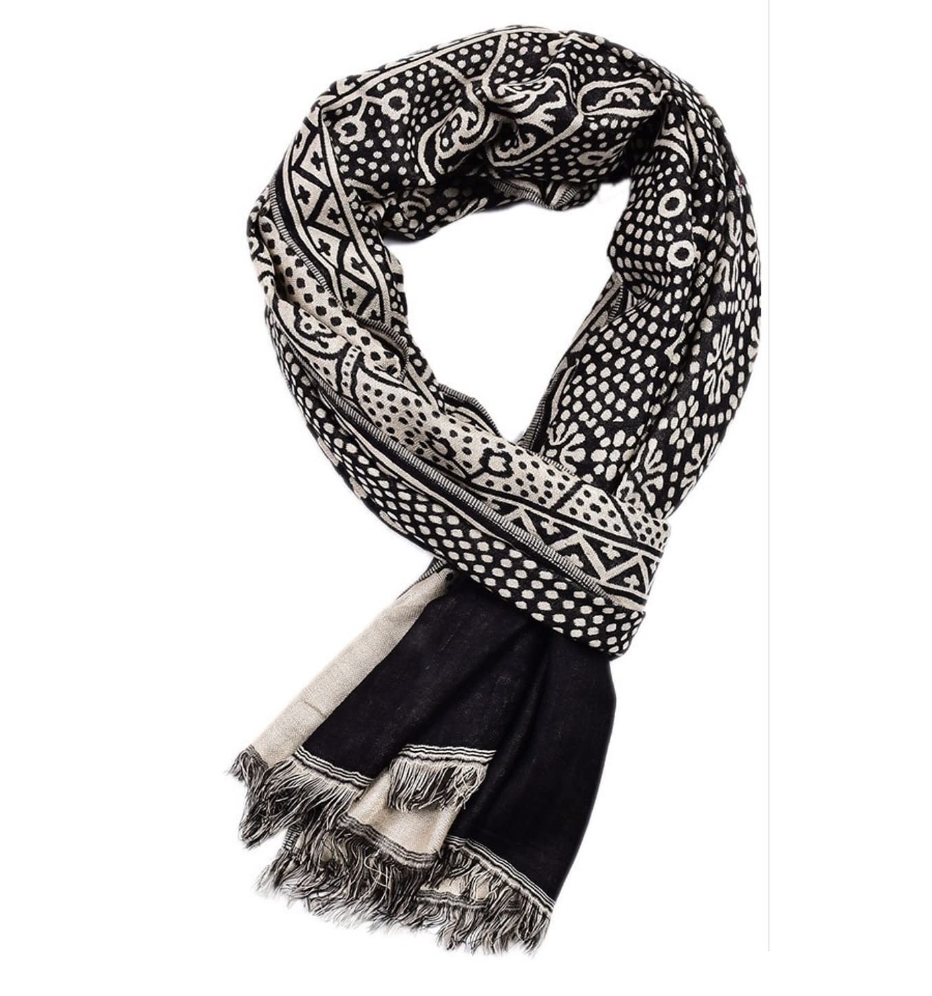 Bufanda Chal Bufanda De Algodón Y Lino, Bufandas Étnicas Para Hombre, Pashmina De Invierno Con Flecos, Chal Largo Estola Suave y Cálida