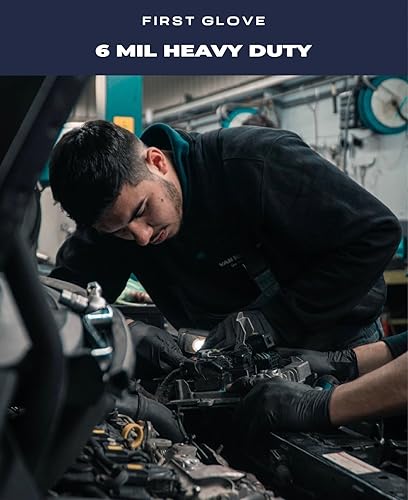 Miniatura 4 de Volt - Guantes desechables de nitrilo negro de 1000 unidades, 6 mil, tamaño mediano, aptos para alimentos, guantes de limpieza desechables, guantes