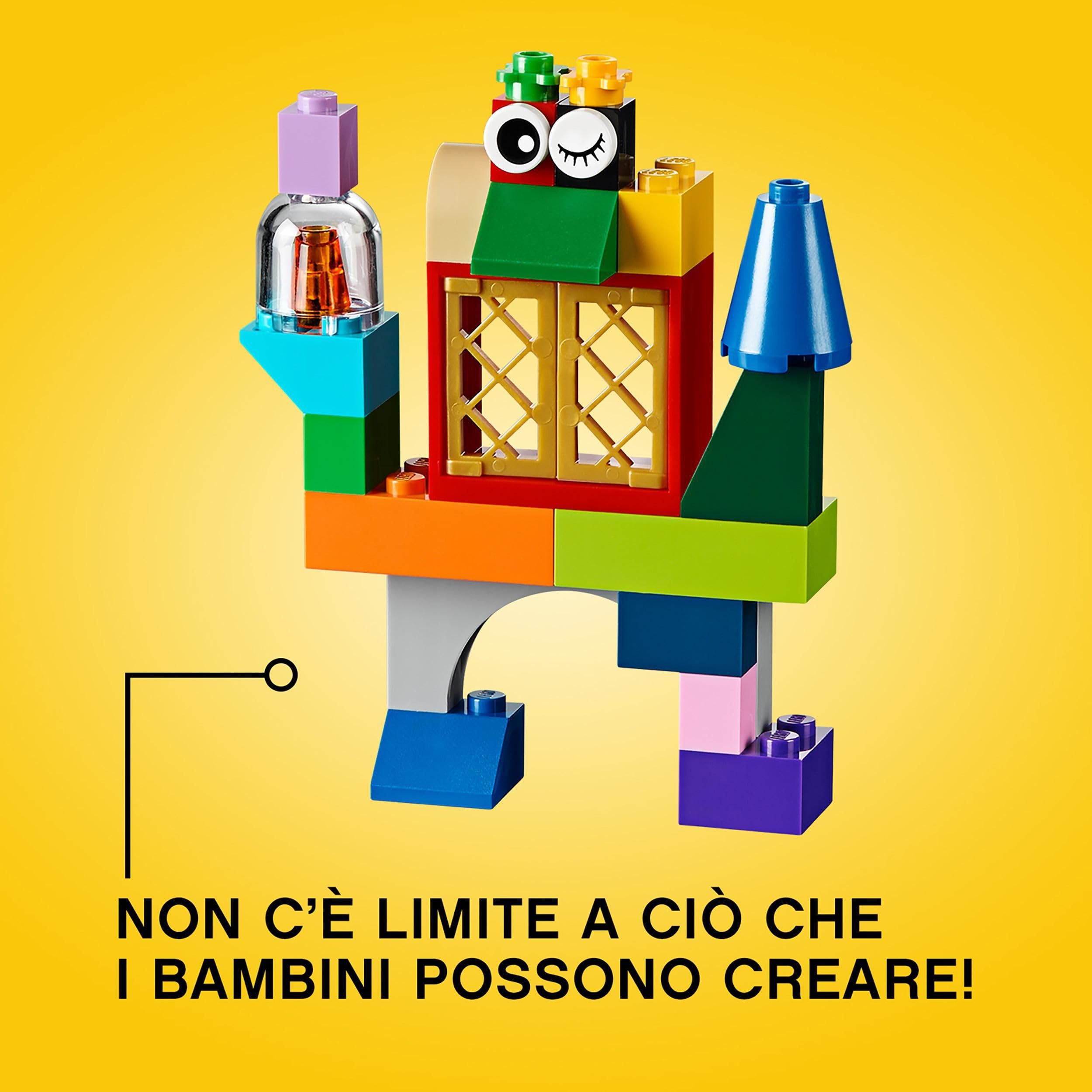 LEGO 10698 Classic Scatola Mattoncini Creativi Grande, Set per Costruire Macchina Fotografica, Vespa e Ruspa Giocattolo, Giochi per Bambini e Bambine da 4 Anni, Contenitore Idee Creative, Idea Regalo