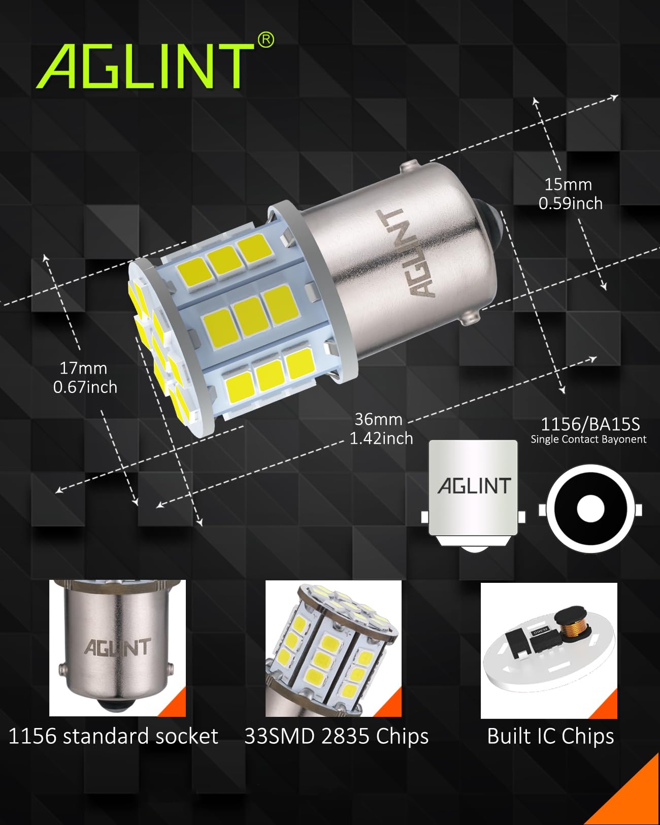 1156 P21W żarówka LED 382 Ba15s 33SMD 12V 24V Zamiennik do światła wewnętrznego RV, światła cofania, światła pozycyjne, światła kierunkowskazów, światła do jazdy dziennej 6500K białe