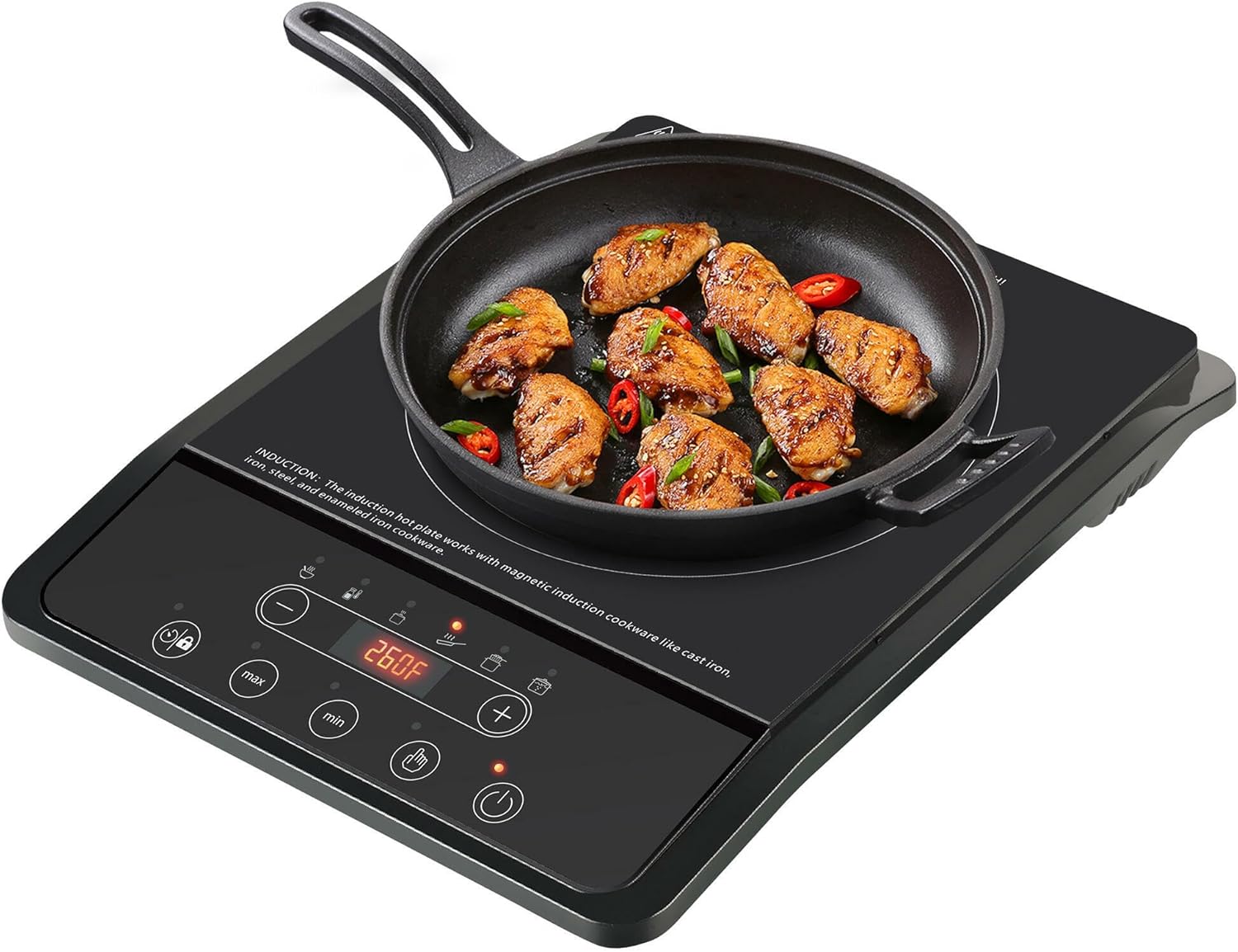 LIVINGBasics Induction Cooktop, 1800W Portable Burner with 9 Power