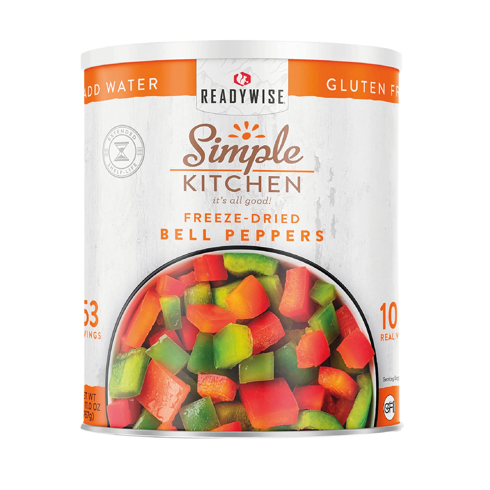 Simple Kitchen Dehydrated Red & Green Bell Peppers - 153 Serving Can
