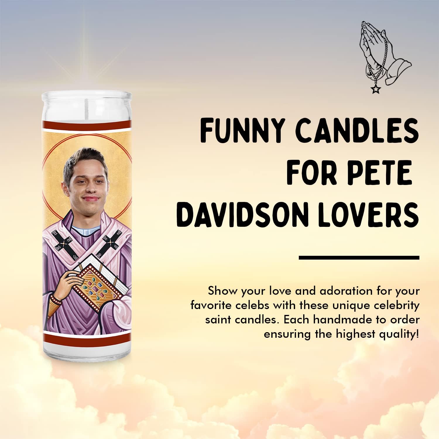 Pete D Celebrity Glass Jar Candle – Unscented Handmade Soy Wax Votive Candle – Unique Gift for Stand-Up Comedy Lovers – Home Decor Collectible for Living Room & Office – 8 Inch