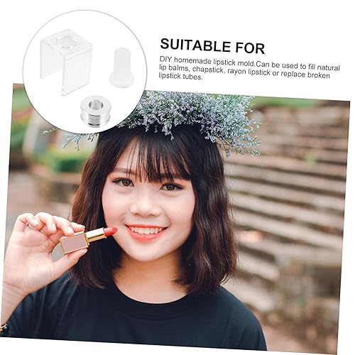 Didiseaon 2sets DIY Lipstick Tube Mold Holder Kit Lip Balm Making Mold for DIY Lip Gloss Rayon Lipstick(Transparent)