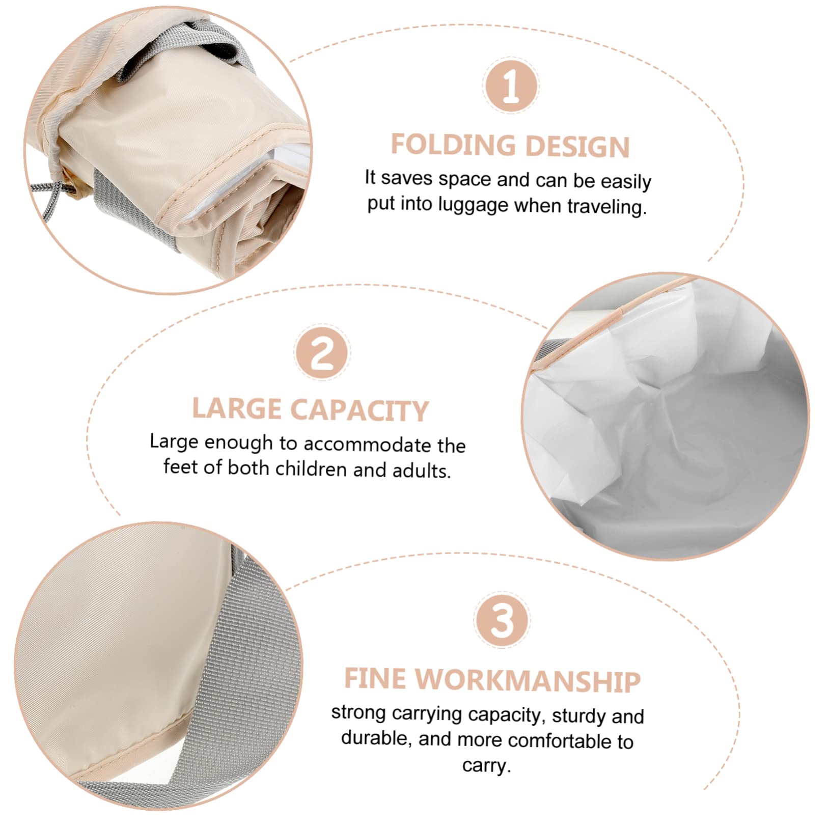 Healeved 3pezzi Borsa Da Bagno Portatile Per Pediluvio Contenitore Per Campeggio Con Isolamento Termico Per Viaggi e Attività All Aperto Capacità Ampia e Design Pratico