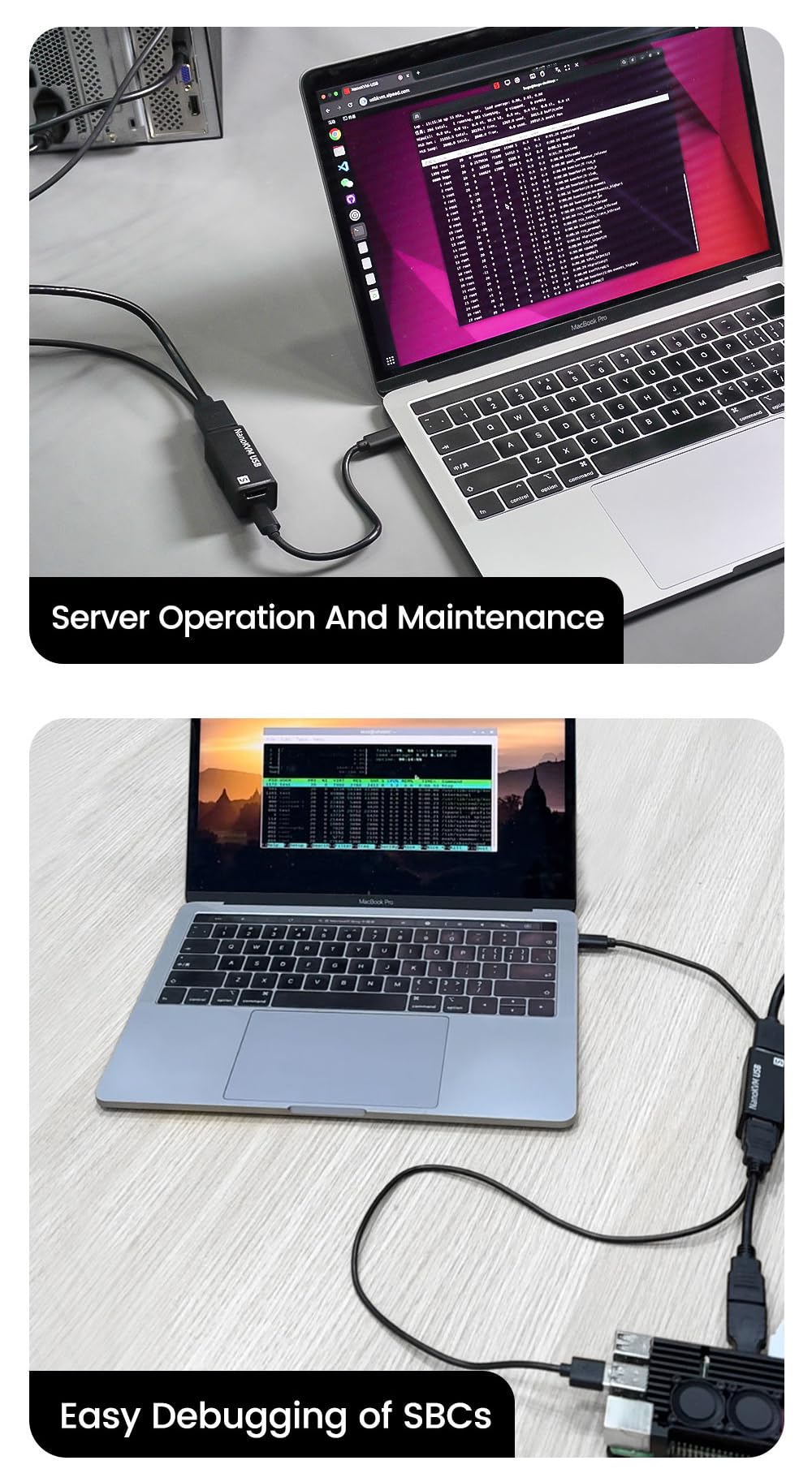 Sipeed NanoKVM-USB - Juego de mantenimiento de servidores, colaboración multidispositivo, KVM USB 4K de bolsillo para SBC, conmutador USB A, captura de vídeo 1080P, HDMI 4K en y salida de bucle (Kit1