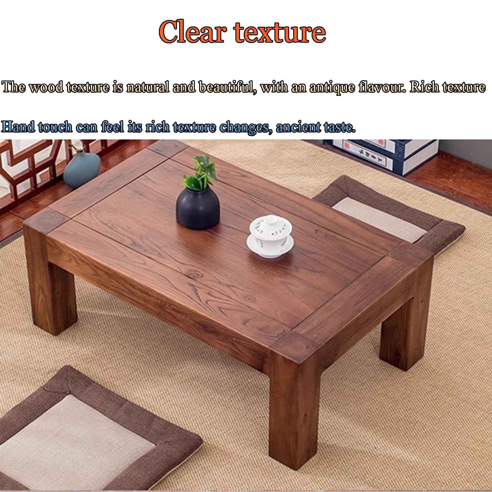 Multi-Purpose Tatami Coffee Table Small Low Table Made of elm
