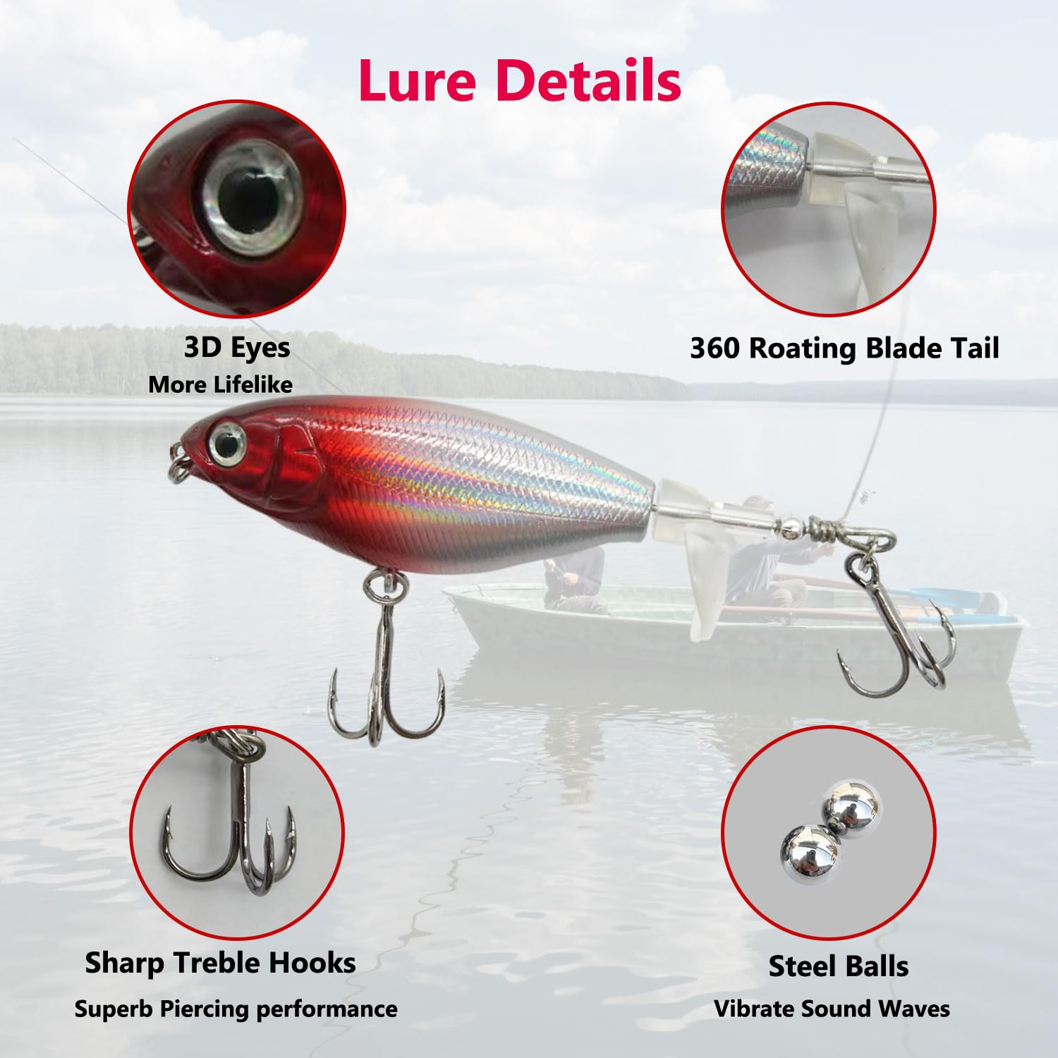 Topwater Angelköder Set 5 Stück - Popper Köder Für Barsch Und Hecht