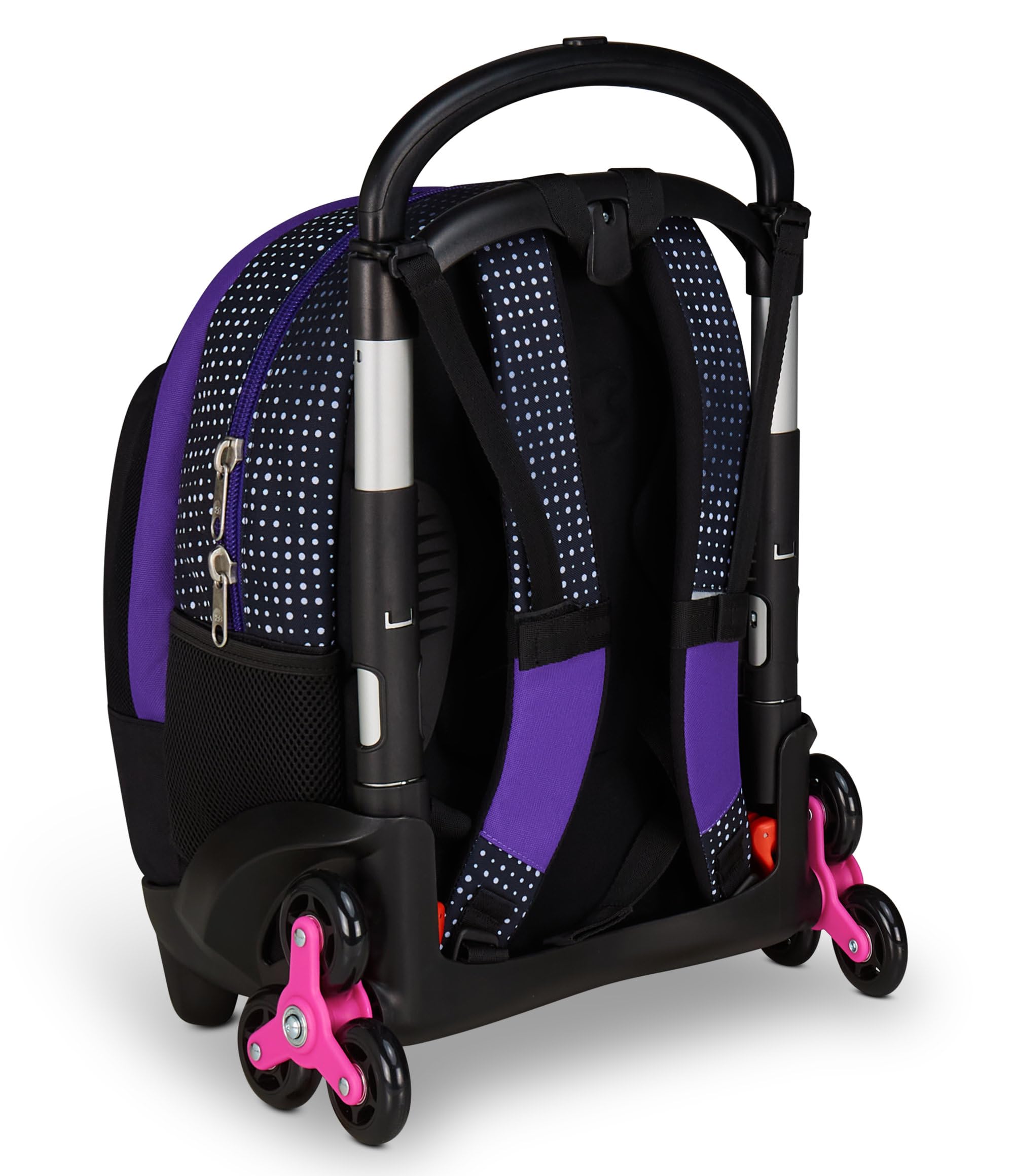 Seven Trolley Scuola Flex 3 Ruote, Fucsia, Zaino Con Carrello Sganciabile Da 31 Litri, Con Tasca PC, Tasca Borraccia, Multiuso, Maneggevole e Confortevole, Scuole Medie e Superiori, Ragazza | Zaino Con Carrello Sganciabile, Tasca PC, Tasca Borraccia, Mult