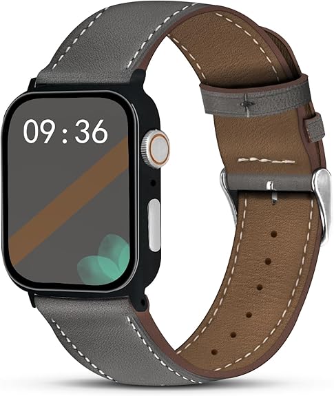 Genuine Leather Band Compatible with Apple Watch Bands for Women Men 49mm 46mm 45mm 44mm 42mm 41mm 40mm 38mm, Soft Leather Replacement Strap for iWatch Ultra/SE/Series 11 10 9 8 7 6 5 4 3 2 1
