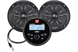 Velex Blue Marine 6.5 Inch Speakers; Premium Coastal Stereo System with Bluetooth