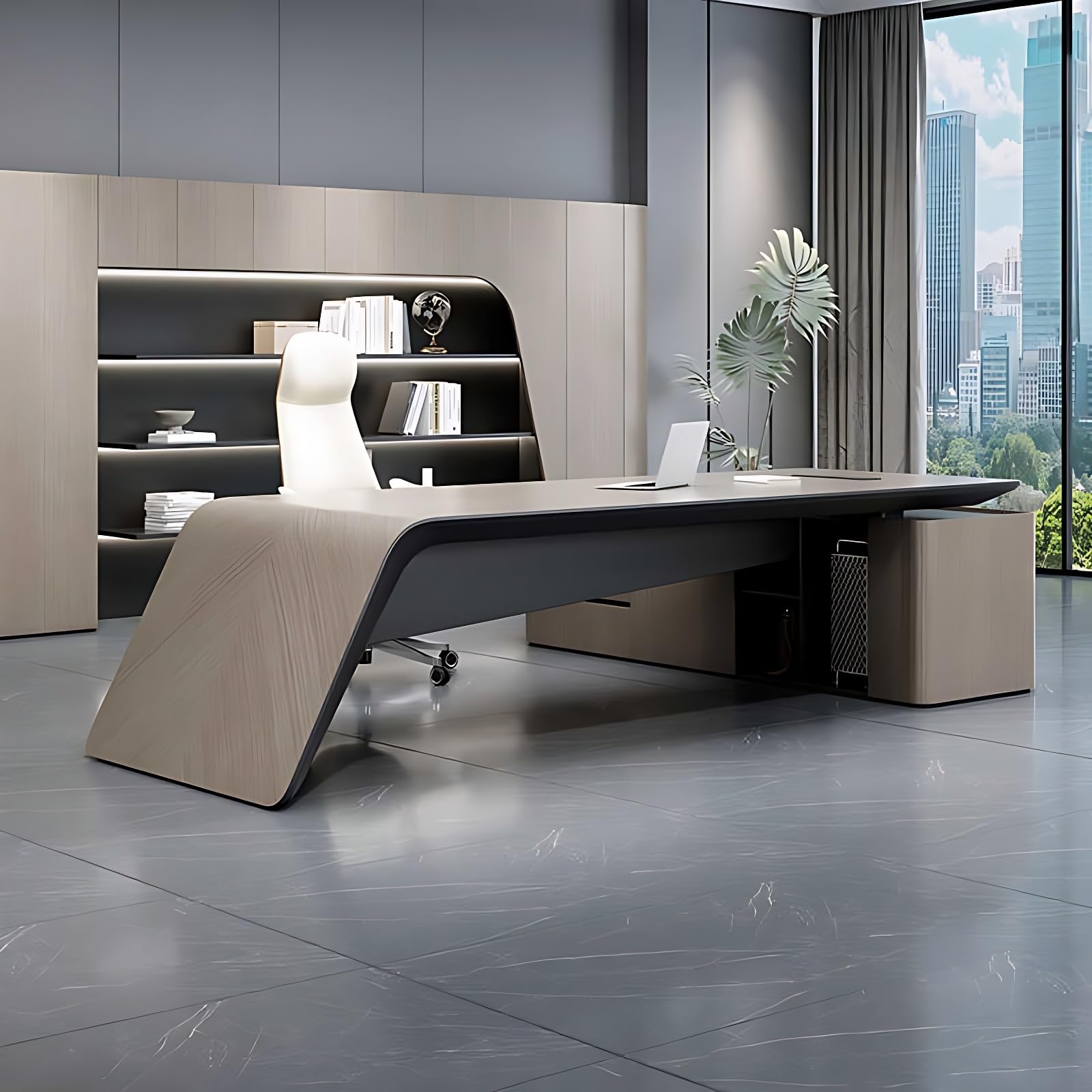 ZGNBSD Executive Desk - Spacious l Shaped Desk with Storage Office Desk with Drawers Home Office Desks with