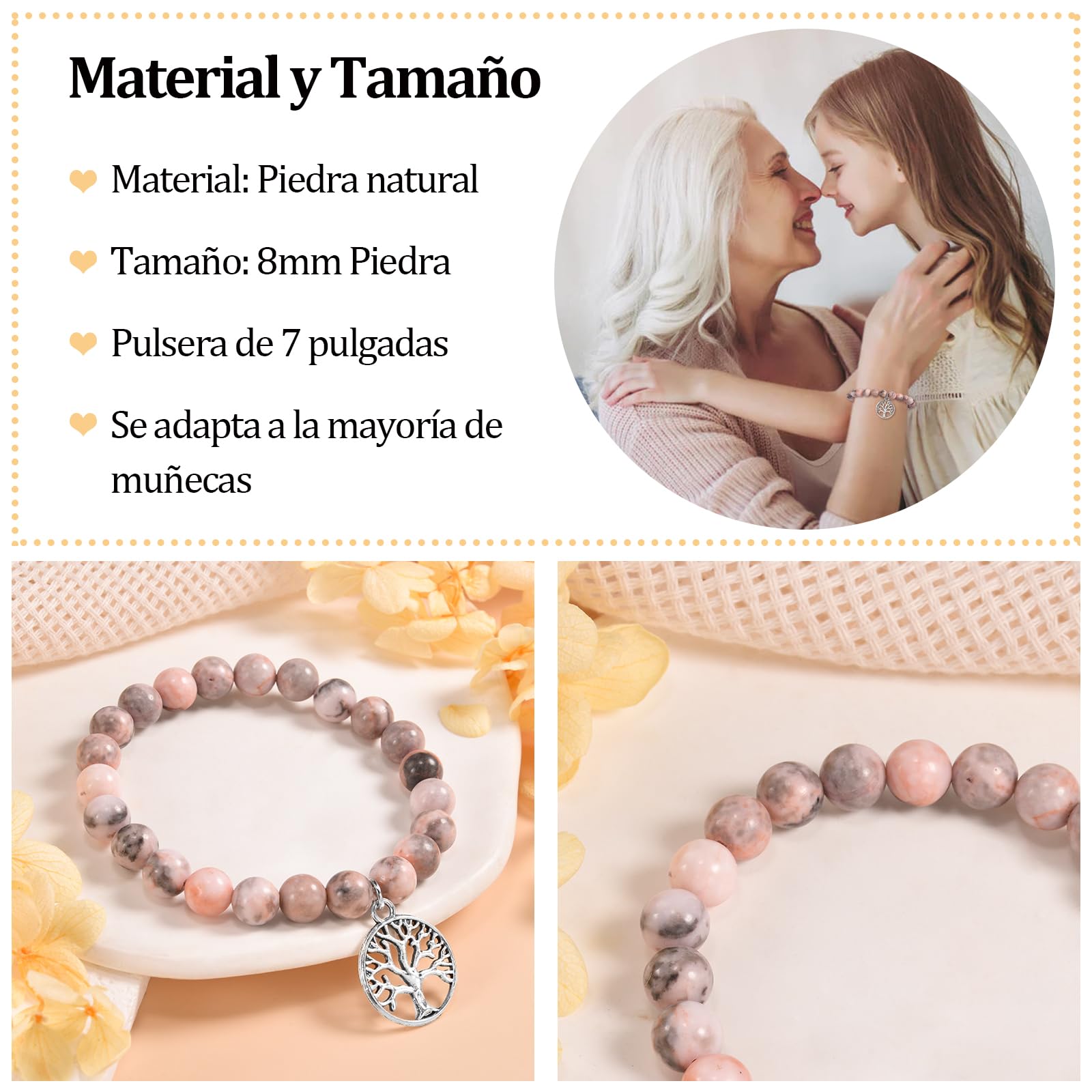 CheersLife Bracciale Nonna, Bracciale Albero della Vita Regali Natale Nonna Donna Bracciale Fascino della Nonna Regalo della Nonna