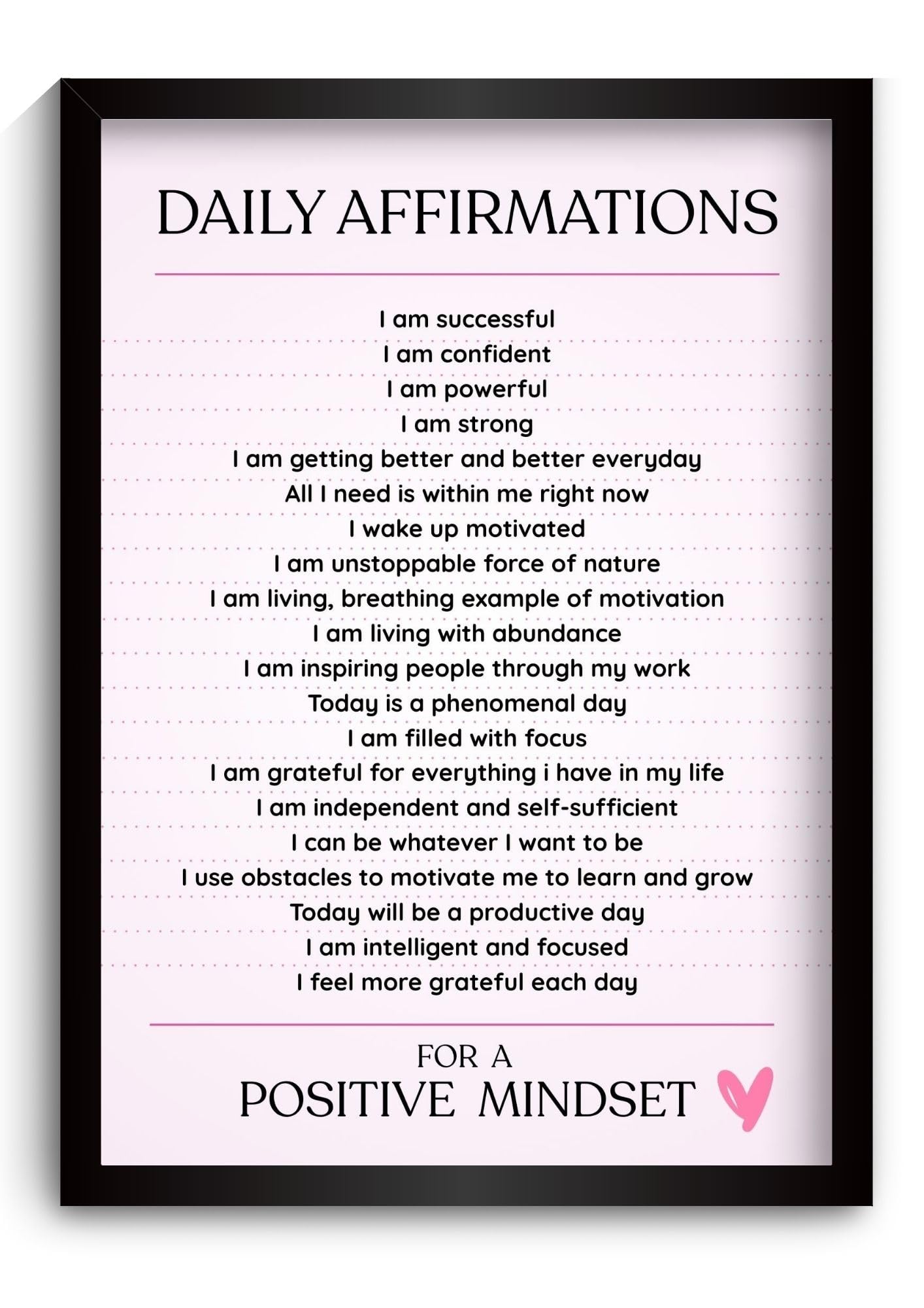 Funk You Store Daily Affirmation Manifestation Poster | Framed A4 Poster | Positive Quote print | Minimalist Sleek Aesthetic Frame for Wall, Room Decor, Gifting, Study Table | Motivational wall decor