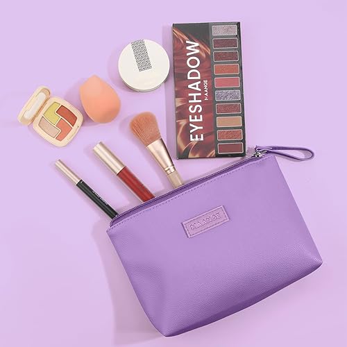 Miniatura 2 de Bolsas de cosméticos para mujer, pequeña bolsa de maquillaje para monedero, bolsa de maquillaje de piel sintética, bolsa de maquillaje de viaje con
