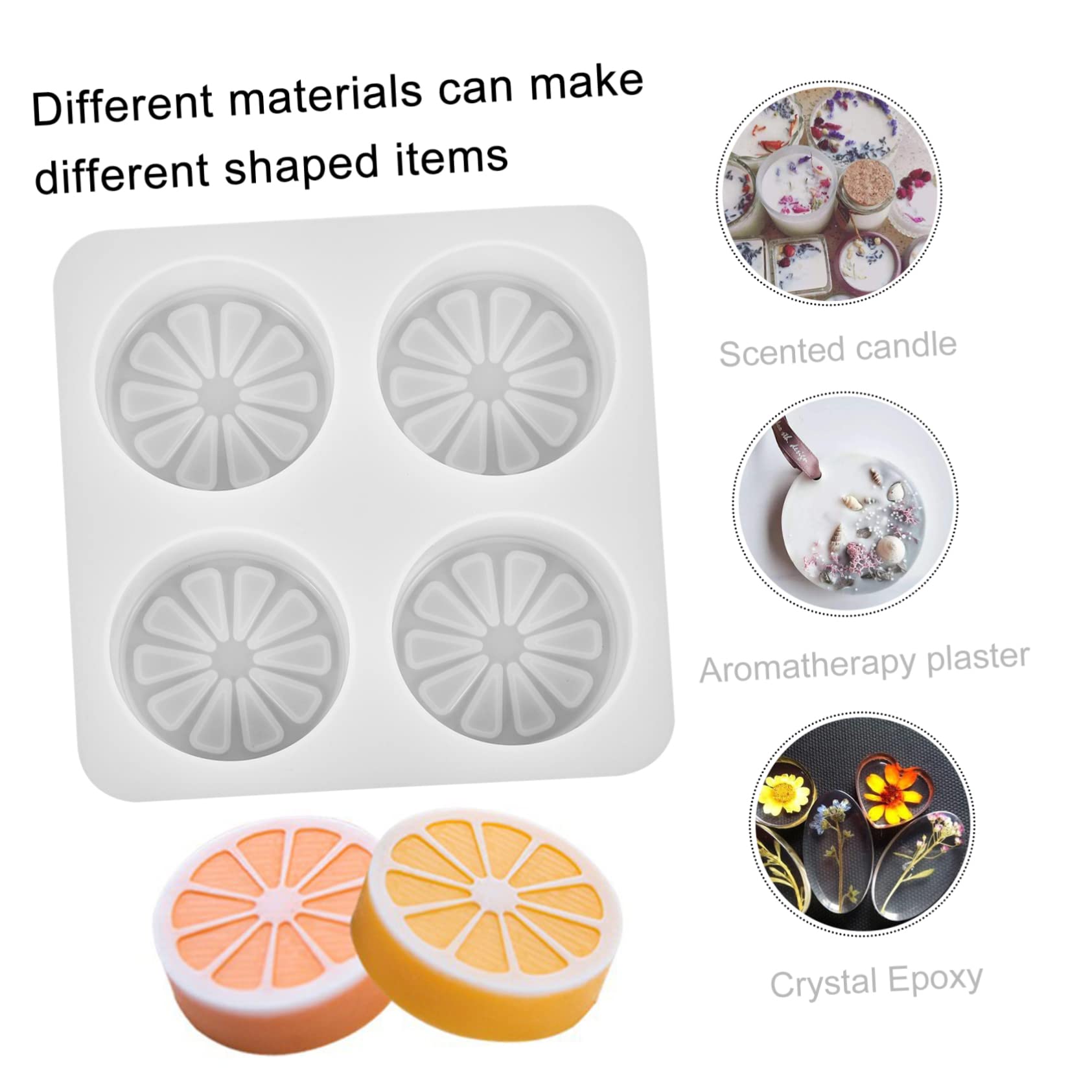 jojofuny 4 Pezzi Stampo Silicone Flessibile per Saponi Artigianali e Candele Modello Cavità Forma Fetta per Progetti Diy Facili da Usare e