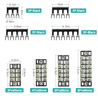 Vista 2 de OCR 8 juegos de bloques de terminales, 8 piezas de 3/4/5/6 posiciones 600 V 15 A Bloques de tira de terminales de tornillo de doble fila