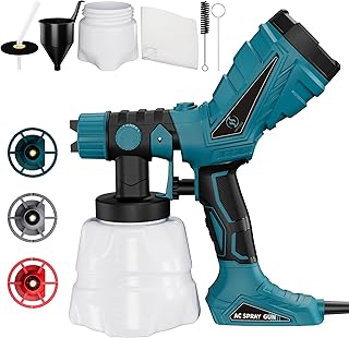 Farbsprühsystem 220V Hochleistungs-Elektro-Farbspritzpistole mit 1,2 l Behälter, 3 Düsen, Farbspritzgerät 600 W Elektro-Farbspritzpistole für Hausanstrich, Möbel, Zäune