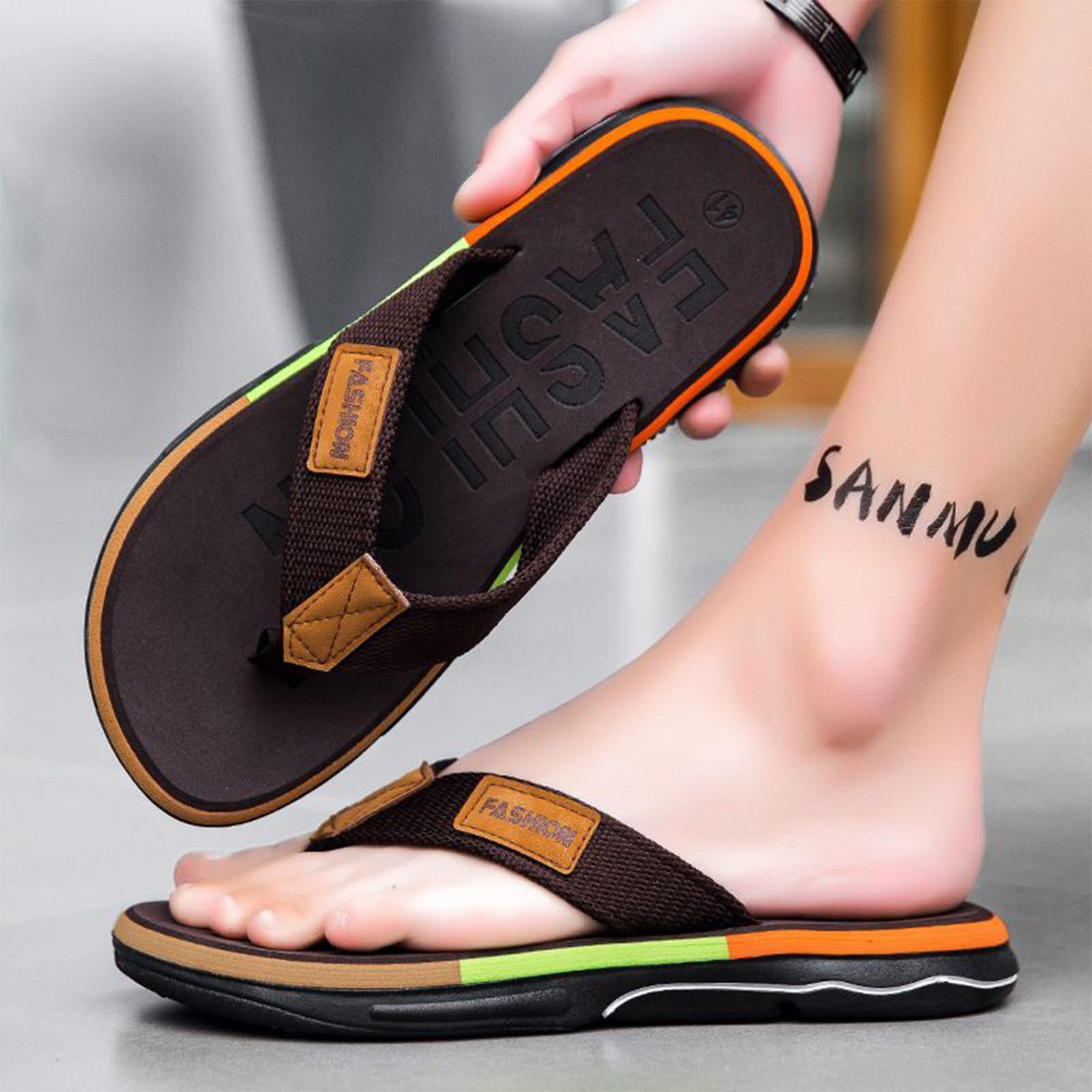 Chanclas antideslizantes para hombre, cómodas, para caminar, para interiores y exteriores - 4