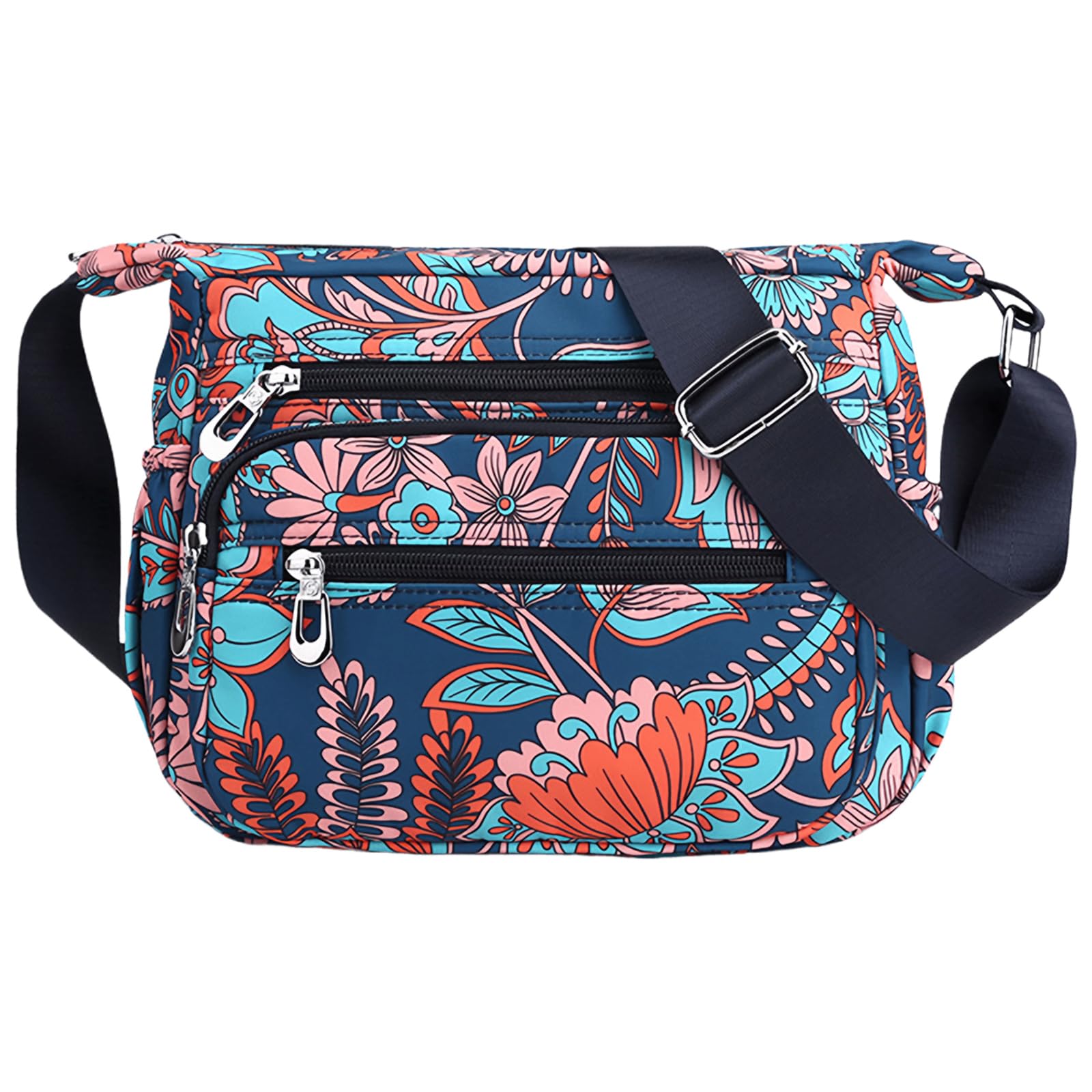 FAVORTALK Nylon Umhängetasche Handtasche Damen Mittelgroß - Crossbody Bag Große Kapazität Casual Schultertasche Mehrere Taschen Wasserdicht Messenger Bag Multi Pocket Taschen Frauen - B39113