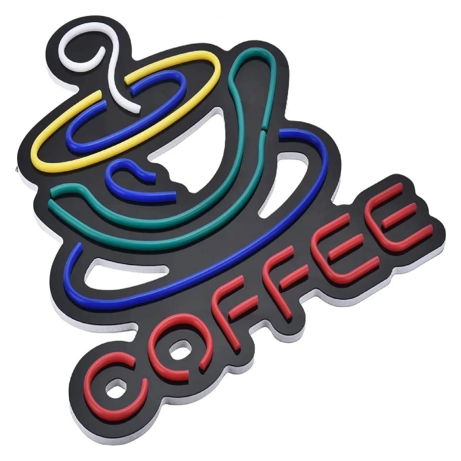 SHOUXI Sign Lamp Coffee Neon Sign, for Wall Decoration, Dimmable Illuminated, for Shops 38cmx40cm