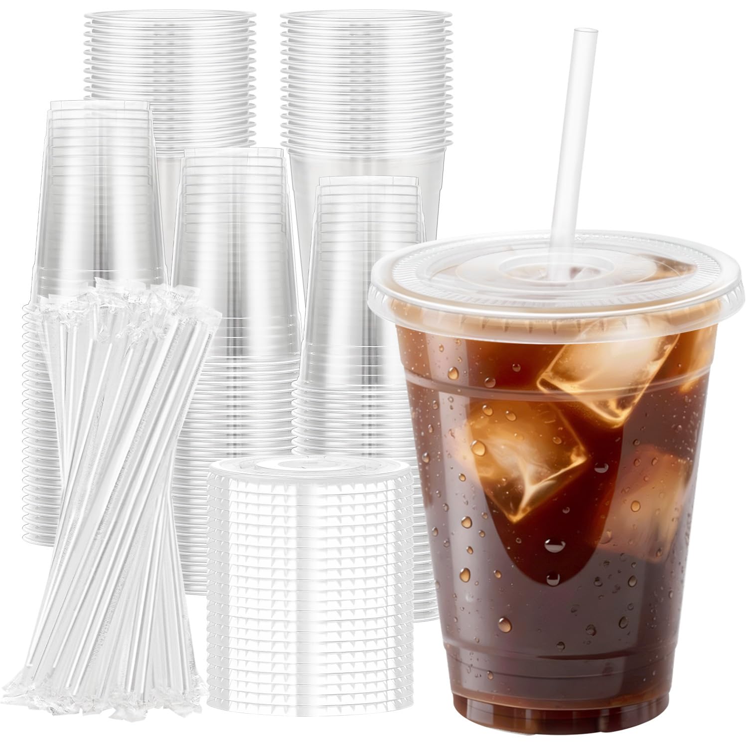 100 Pack 20 oz Plastic Cups, Clear Disposable Iced Coffee Cups — Amazon image 10