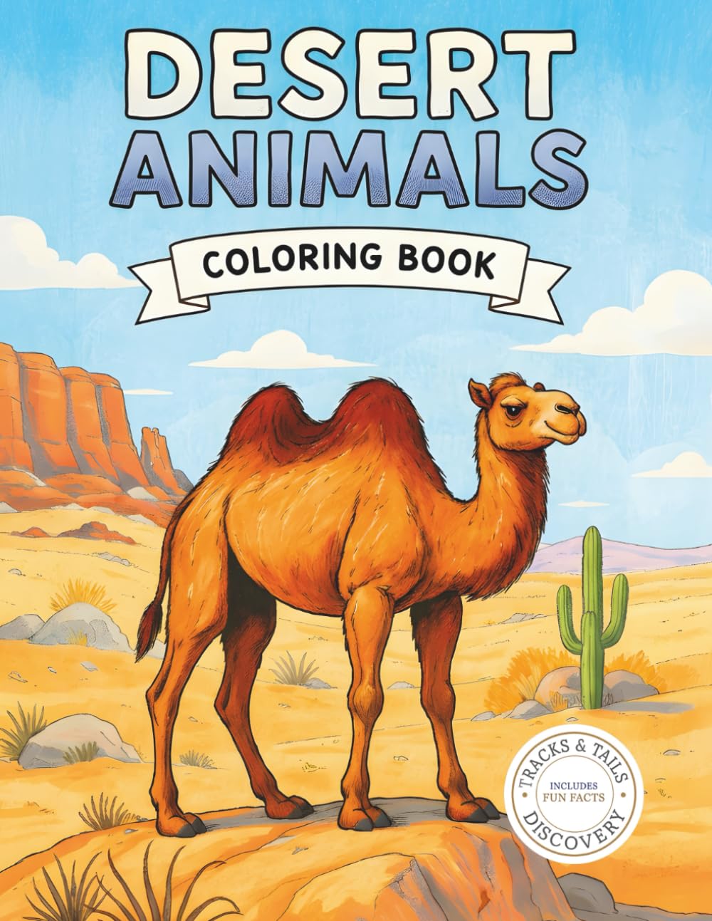 Desert Animals Coloring Book: 40 Realistic Desert Animals with Fun Facts and Natural Habitats (Tracks & Tails Discovery)