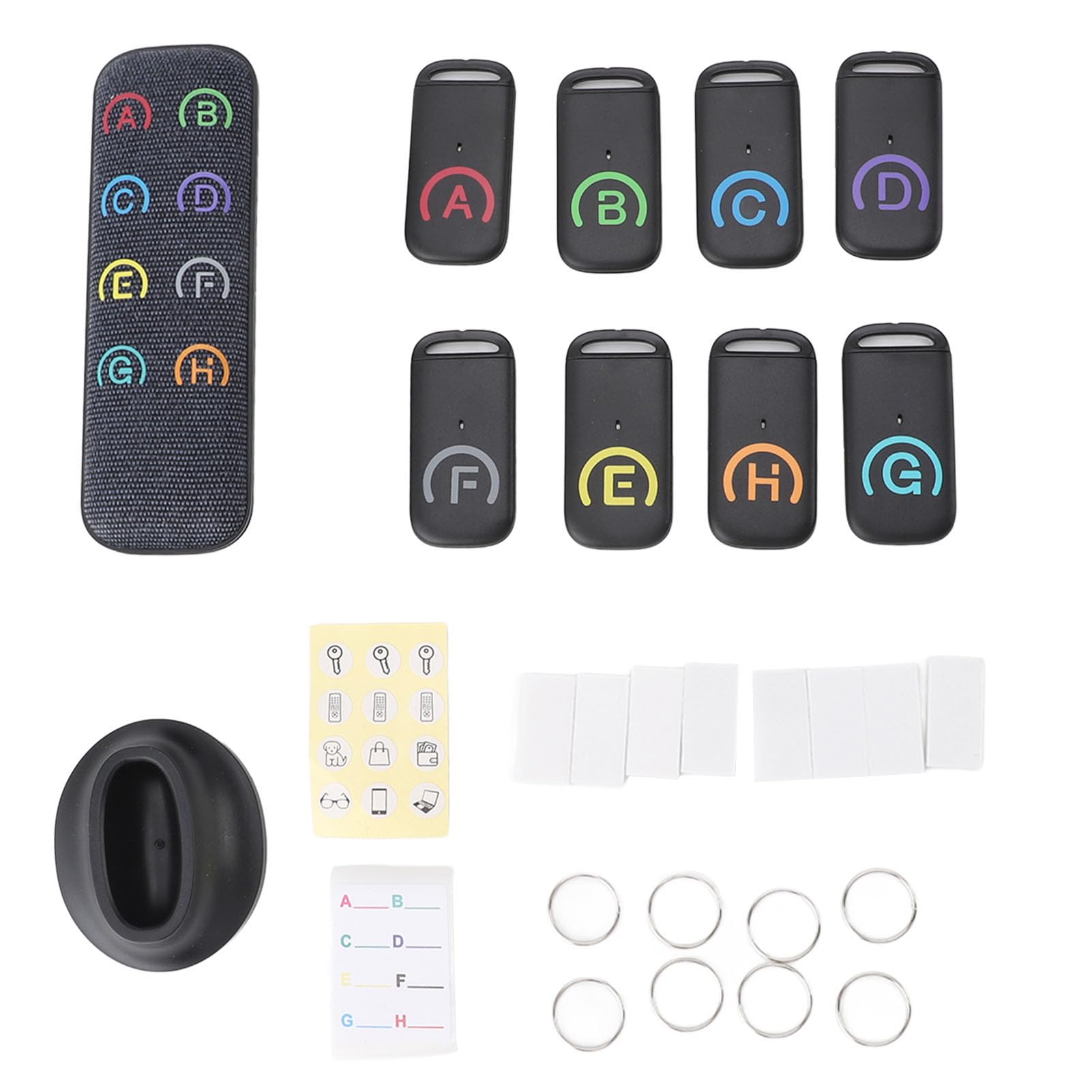 Localizzatore chiavi RF senza fili, Localizzatore oggetti smarriti con 1 trasmettitore, 8 ricevitori, suono 80 dB forte per telecomandi, cellulari, portafogli