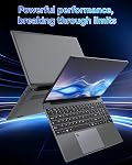 15.6 Ordinateur portable de pouce - 16GB RAM LPDDR4 512GB SSD Ordinateur portable FHD Ordinateur portable ordinateur PC Céléron N5095 Processeur Netbook avec Touch ID WiFi5 Bluetooth 4.2 USB 3.0