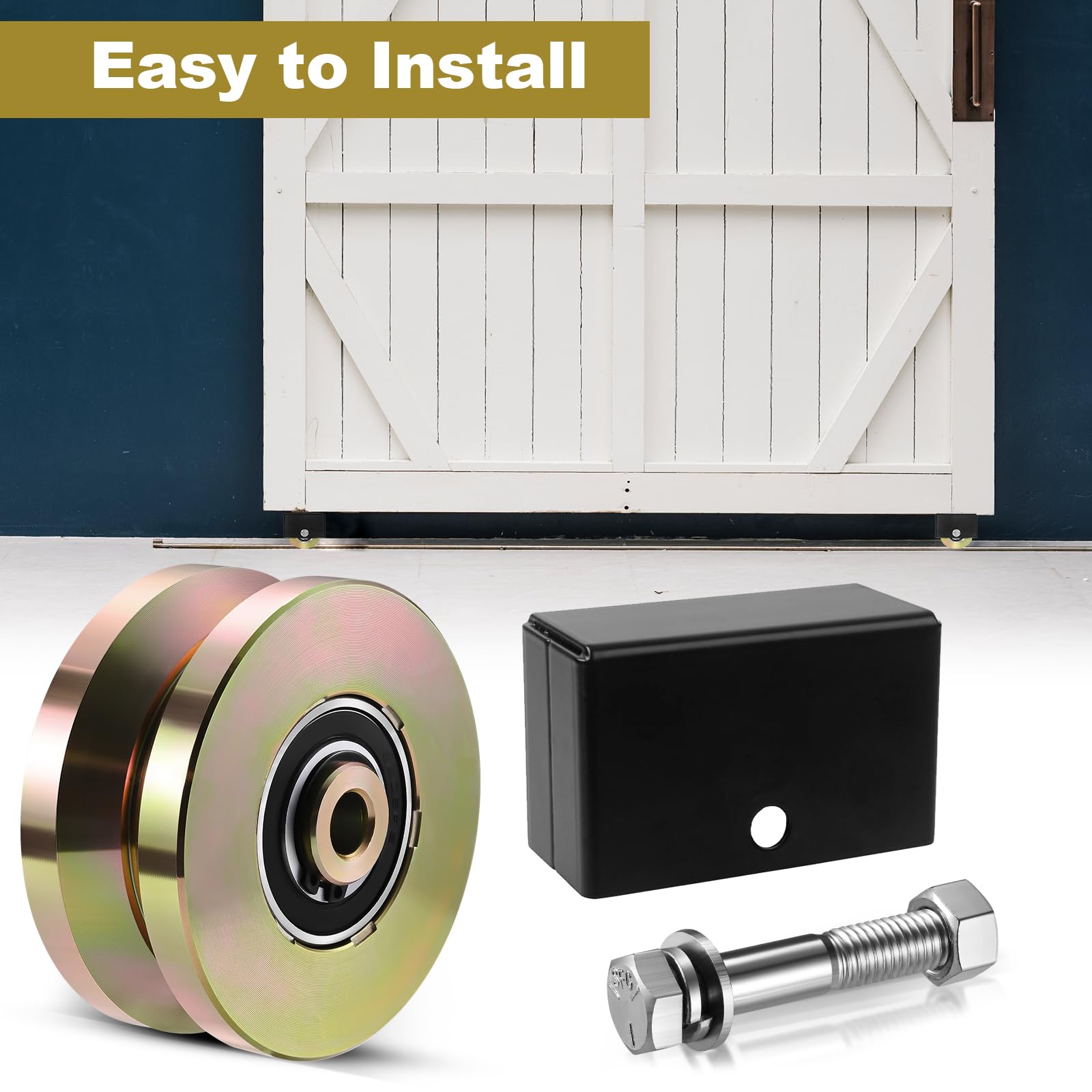 4" V Groove Sliding Gate Rollers Wheel 2 PCS Weld on Bracket Solid 3000LBS — Amazon image 7