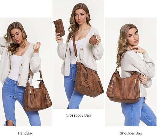 Miniatura 6 de Lapsting Bolsos Hobo para mujer, bolso de mano para mujer, bolso de hombro bohemio, monederos cruzados de piel sintética