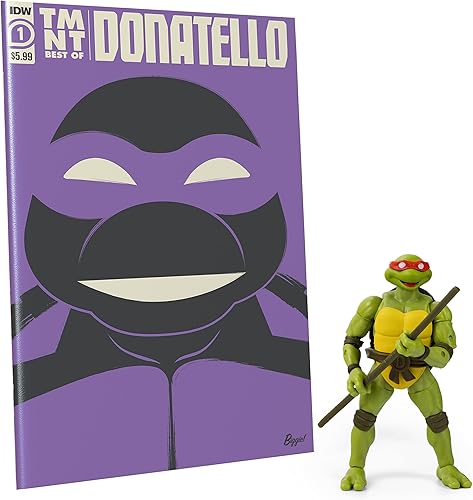 The Loyal Subjects Teenage Mutant Ninja Turtles Best of Donatello - Juego de figuras de acción de 100 páginas IDW y Donatello BST AXN de 5 pulgadas