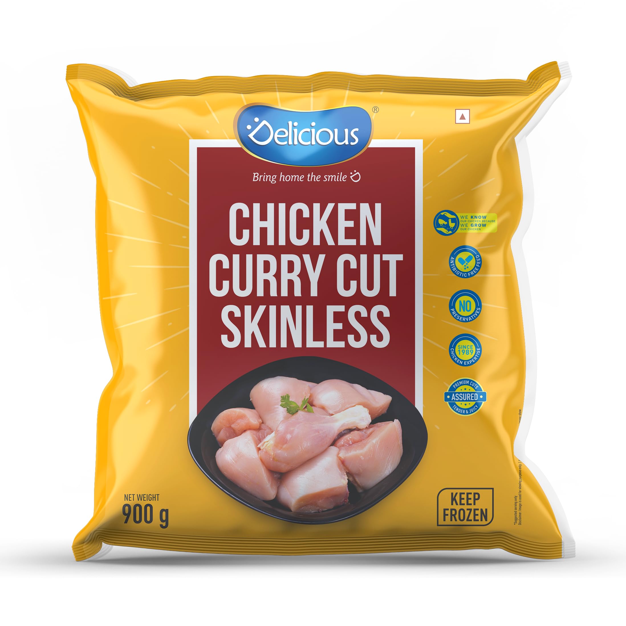 Fresh Frozen Chicken Precut Skinless, 900g
