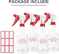 Vista 7 de Uineko - Botella de plástico resistente multiusos a prueba de fugas, con atomizador, boquilla y medidas ajustables, para líquidos de limpieza, regar