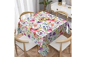 Elegant Spring-Themed Square Tablecloth (52 x 52 Inches)
