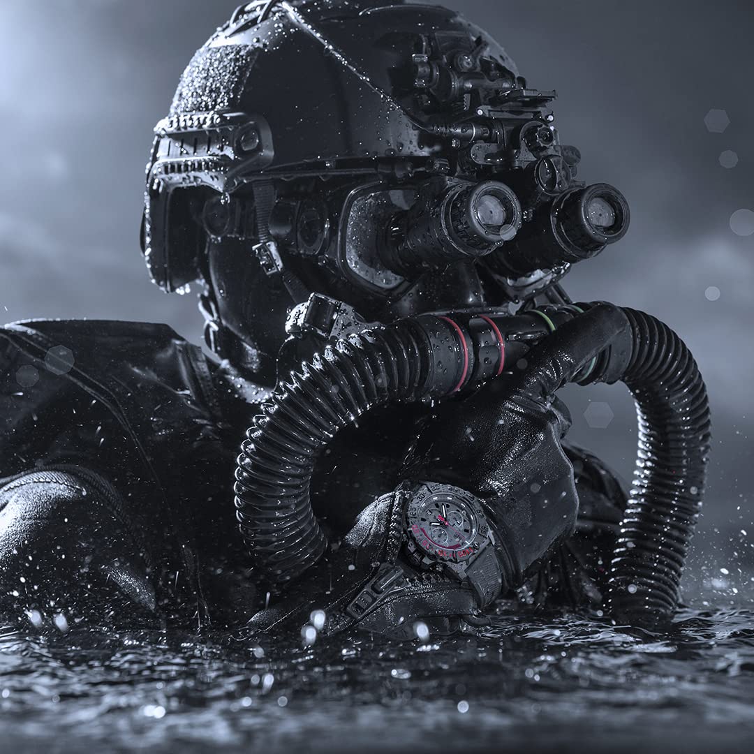 Luminox - Navy SEAL XS.3581.EY - Herrenuhr 45mm - Taucheruhr in Schwarz mit Datumsanzeige Chronograph - 200m Wasserdicht - Herren Uhr - Hergestellt in der Schweiz