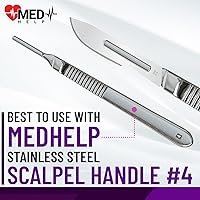 Vista 3 de Paquete de 100 cuchillas desechables de bisturí #22, cuchillas quirúrgicas tamaño 22, herramienta de hoja dermaplane de acero de alto carbono. Hoja