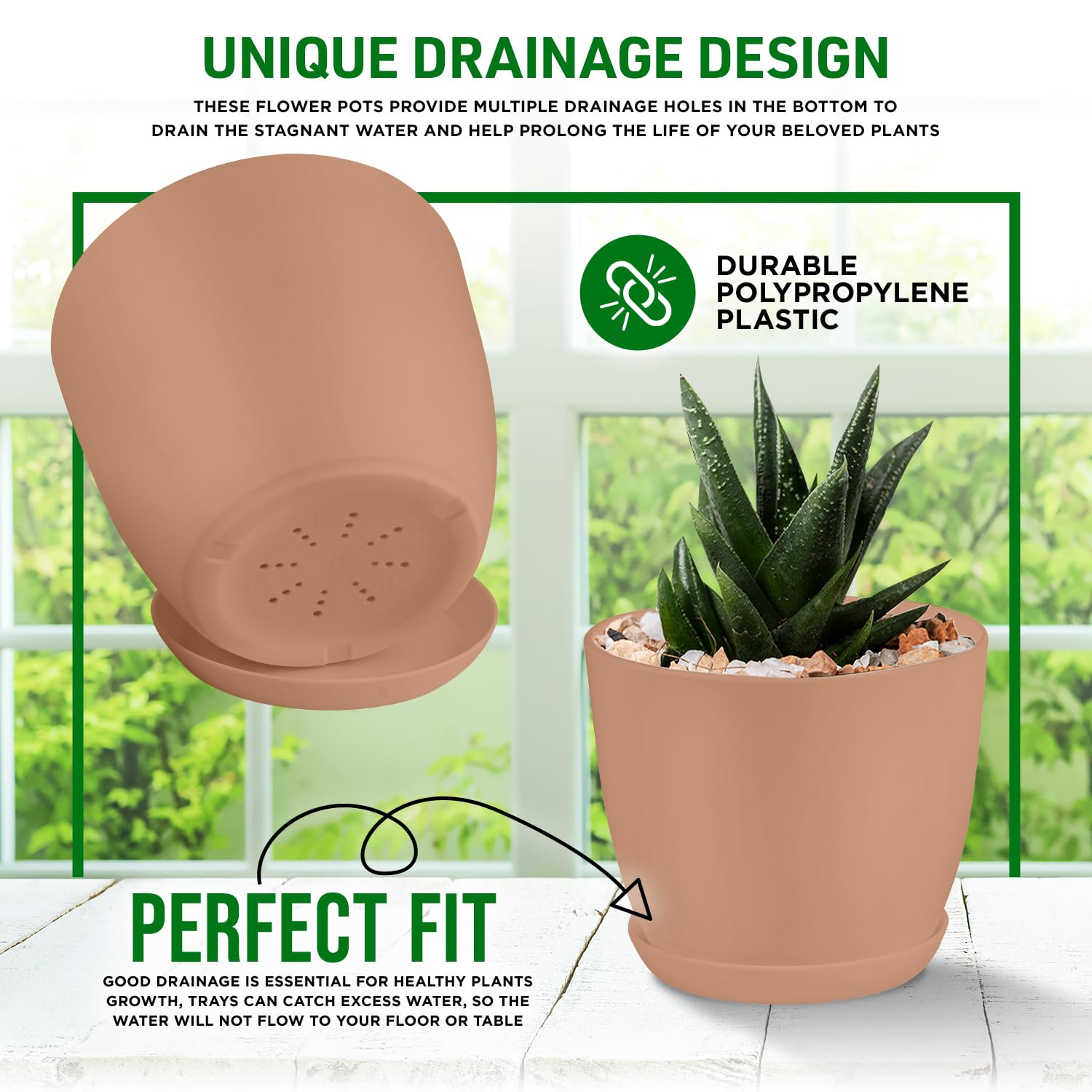 Lifemaster Plant Pot, Pink, Pack of of - Image 3