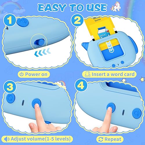 Miniatura 10 de Tarjetas flash parlantes para niños de 2 a 3 años con juegos de emparejamiento y hechizos, 220 palabras visuales, juguetes de terapia del habla,