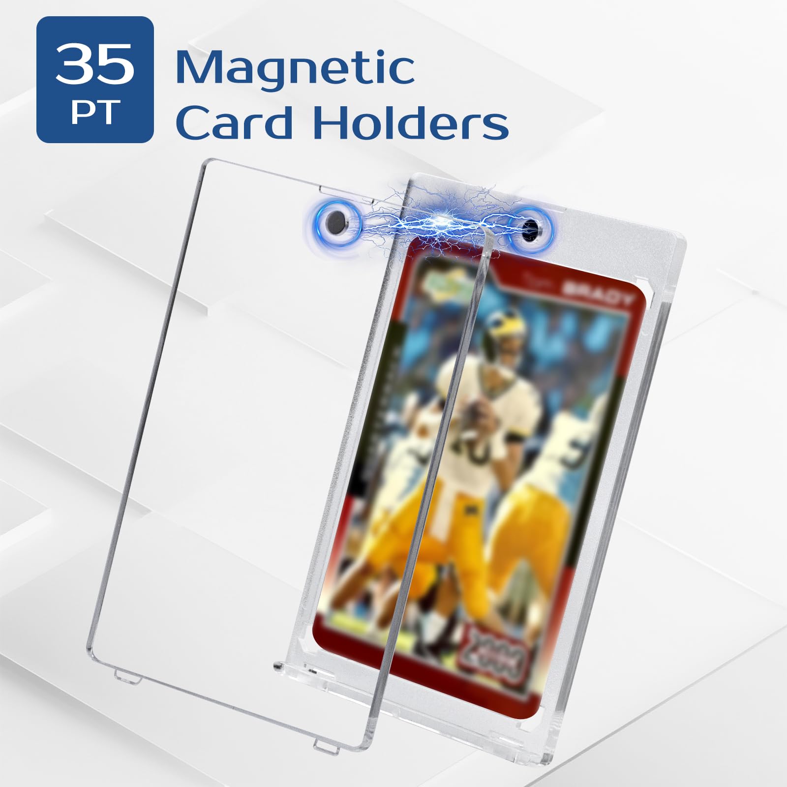 ECOSEAO 35PT Magnetic Card Holder, 10PCS Trading Card Protectors, Clear Gamecard Holder - Image 3