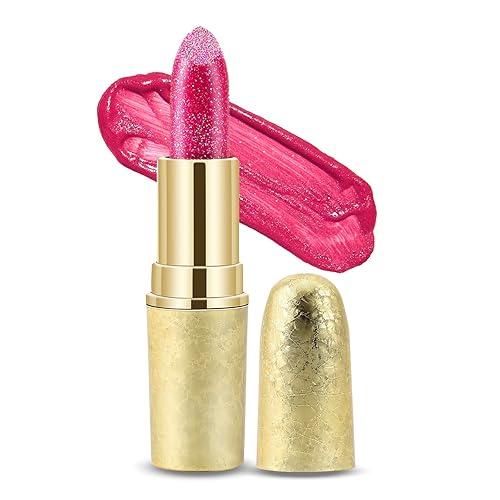 Boobeen Lápiz labial hidratante con purpurina, brillo brillante, color de labios, antiadherente, fórmula altamente pigmentada que da acabado