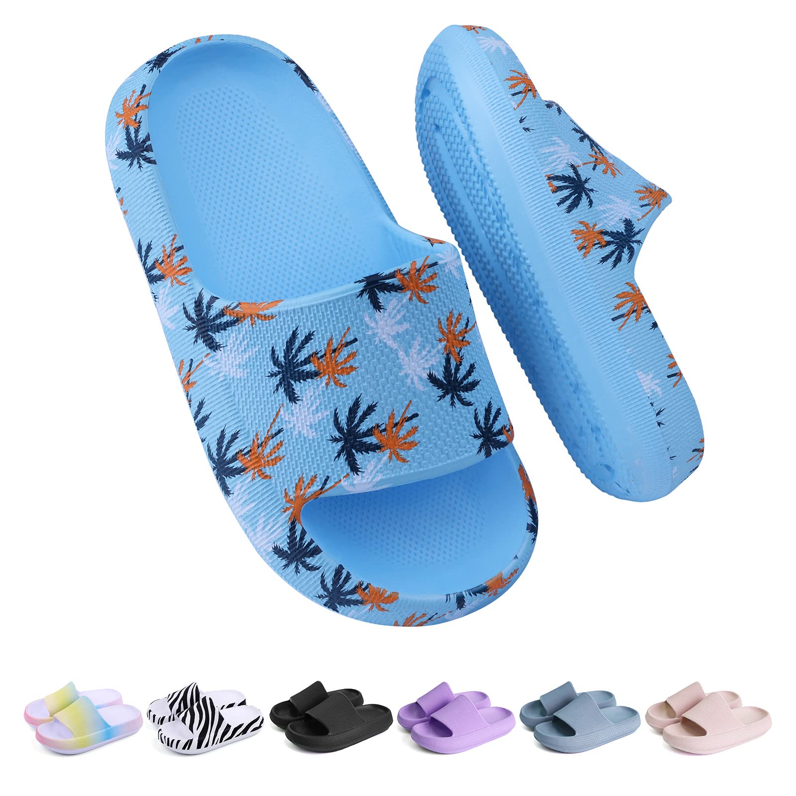 Buwege Chanclas de Piscina para Niña Niño Zapatillas de Baño Playa, Antideslizante Ligero, Interior y Exterior, Todo el Año Usables, EVA Sliders 29-37 EU